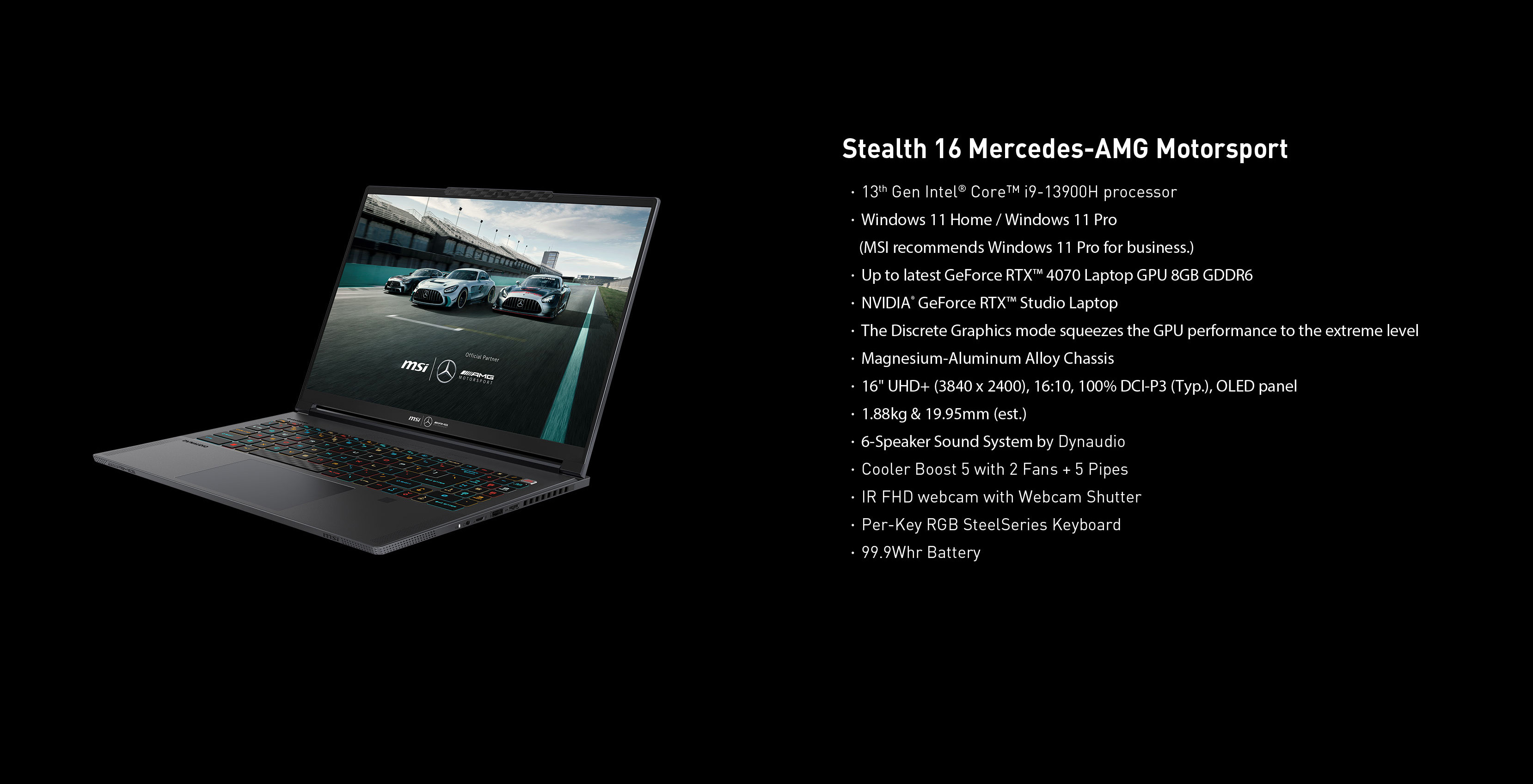 MSI Stealth 16 Mercedes AMG Gaming Laptop